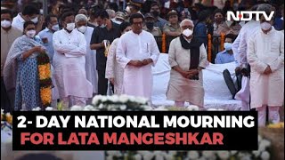 Lata Mangeshkar Cremated With Full State Honours [upl. by Adoree]