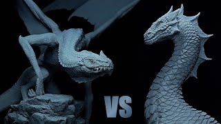 Sculpting Legendary Dragons from Germanic Mythology  Lindwurm VS Gluhschwanz [upl. by Tobye668]