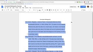 Format an Annotated Bibliography in Google Docs [upl. by Queenie638]