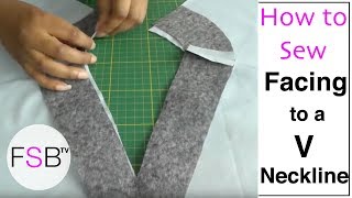 Sewing Facing to a V Neckline [upl. by Nidia]