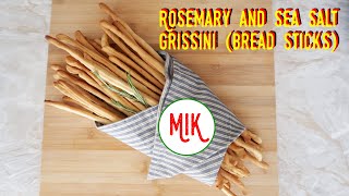 Italian breadsticks grissini with rosemary and sea salt Grissini rosmarino e sale marino [upl. by Namaan]