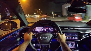 2021 Audi RS7 Sportback Sports Exhaust POV Night Drive 3D AudioASMR [upl. by Yoo387]