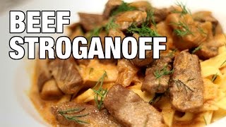 Easy Beef Stroganoff Recipe  The Hungry Bachelor [upl. by Narcis100]