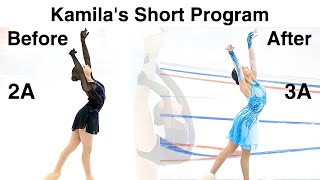 Kamila Valieva Short Program 5 Months Difference Improvements [upl. by Ahsenot182]