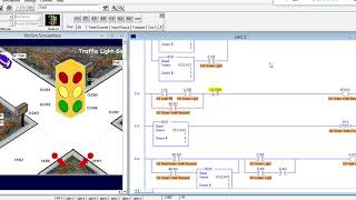 Traffic Light with Pedestrian Crosswalk PLC Program [upl. by Schoenberg]