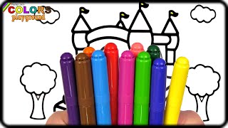 Playground Coloring Pages Big Marker Pencil  Akn Kids House [upl. by Aisanat513]