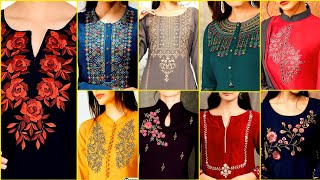 Attractive Embroidered Neck Designing Ideas 2023  Front amp Back Neckline Embroidery Designs [upl. by Daney]