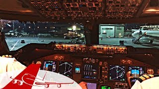 COCKPIT VIEW  Boeing 747 TakeOff Quito at Night [upl. by Llirpa]