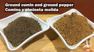 Cómo hacer comino y pimienta molida en casa  Ground cumin and ground pepper [upl. by Sanborn641]