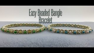 Easy Beaded Bangle Bracelet Tutorial [upl. by Llahsram]