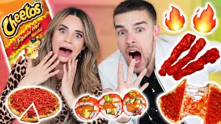 FLAMIN HOT CHEETOS MUKBANG Challenge w MATPAT [upl. by Aleciram]