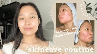 my holy grail skincare routine  how I healed my severe acne scarring texture amp hyperpigmentation [upl. by Nedry]