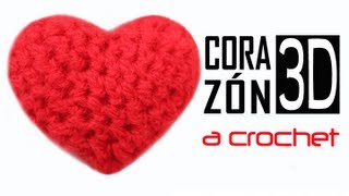 Corazón 3D a Crochet  PASO A PASO [upl. by Angeline627]