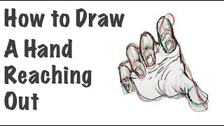 How to Draw a Hand Reaching Out  hand drawing tutorial [upl. by Enidan]