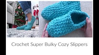 How to Crochet Easy Super Bulky Slipper [upl. by Sorensen]