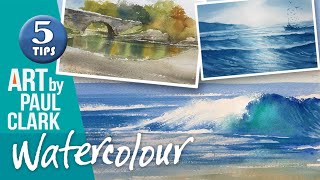 How to Paint Water in Watercolour  5 Easy Lessons [upl. by Fergus]