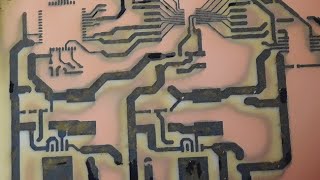 Home made PCB Etching process demo using Ferric Chloride [upl. by Bernadina220]