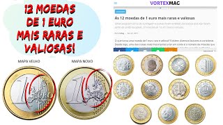 12 MOEDAS MAIS RARAS E VALIOSAS DE 1 EURO  Coleção e Numismática 20202021 [upl. by Dorise]