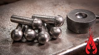 Blacksmithing  Forging dome head rivets [upl. by Nodal]