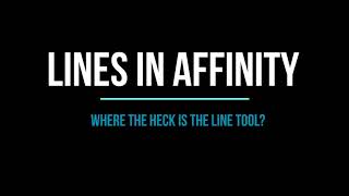 How to make lines in Affinity Designer amp Publisher [upl. by Hatokad]