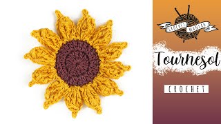 Crochet fleur de tournesol pour débutant facile et rapide [upl. by Hussey]