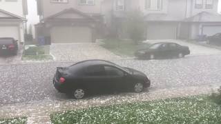 CRAZY GOLFBALL SIZED HAIL STORM IN CALGARY [upl. by Cynera]