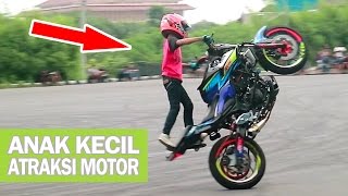 WAHYU NUGROHO Stunt Rider Cilik adiknya Wawan Tembong  ATRAKSI FREESTYLE MOTOR Yamaha MT25 [upl. by Vonni284]