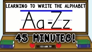 How to Write Letters AZ – Learning to Write the Alphabet for Kids – Uppercase and Lowercase Letters [upl. by Marietta]