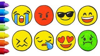 How To Draw and Color Emoticons Emoji [upl. by Ariom456]