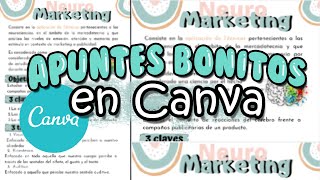 Como hacer apuntes bonitos en CANVA [upl. by Worthington277]