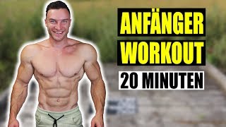 20 Minuten Ganzkörper Anfänger Workout für Zuhause  ohne Equipment  Sascha Huber [upl. by Sacttler]