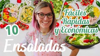 10 RECETAS DE ENSALADAS Fáciles y Económicas [upl. by Linnea374]