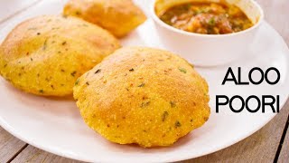 Aloo Puri Recipe  Crispy Yet Soft Masala Potato Poori  CookingShooking [upl. by Neyud]