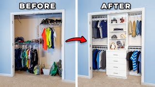 DIY Closet Organization with Shelving and Drawers [upl. by Oloap]