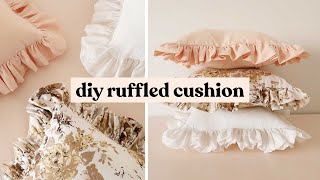 How To Make A Ruffled Cushion  DIY Cottagecore Home Decor [upl. by Oniluap]