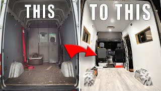 DIY Sprinter Van Conversion  Framing Insulation Wall Panels and Vinyl Floors [upl. by Ahseken274]