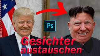 Photoshop Gesichter austauschen Photoshop Tutorial  Photoshop Gesichtsbearbeitung [upl. by Descombes628]