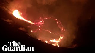 Kilauea volcano erupts on Hawaiis Big Island [upl. by Akilak749]