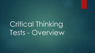 Critical Thinking Test  Overview [upl. by Eicrad]