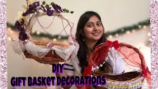 How to decorate gift basket  trousseau baskets  2 gift basket decorations  DIY [upl. by Nnayelsel]