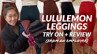 Lululemon Leggings Explained  from an employee Sizing Try On Review Collection [upl. by Leahcimnoj]