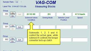 Testing Auto Transmission with VCDS Software via VAGCOM Cable [upl. by Eirffej]