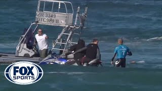 SHARK ATTACK Pro Surfer Mick Fanning encounters shark in South Africa [upl. by Noyahs]