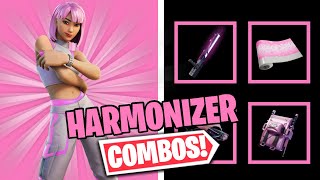 HARMONIZER COMBOS  FORTNITE SKIN REVIEW [upl. by Riek]