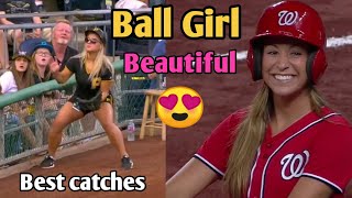 MLB  Beautiful Ballgirl  Amazing catch [upl. by Accissej682]