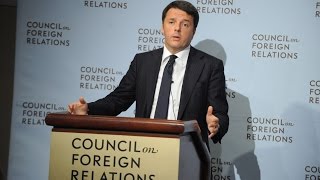 Prime Minister Matteo Renzi on Growth and Jobs in Italy [upl. by Llednew295]