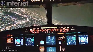 Despegando de Ciudad de México de Noche en la cabina de Pilotos [upl. by Eelyek]