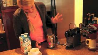 Nespresso Aeroccino Plus Frother Review Frothing Almond Milk [upl. by Yekciv741]