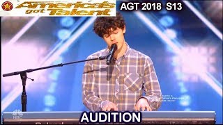 Joseph OBrien 20 yo Never Kissed or Never Dated sings “Hello”Americas Got Talent 2018 Audition AGT [upl. by Nonnairb171]