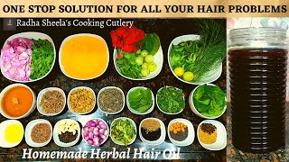 How to prepare herbal hair oil for faster hair growth at home in TamilDIY Homemade Herbal Hair Oil [upl. by Arym]